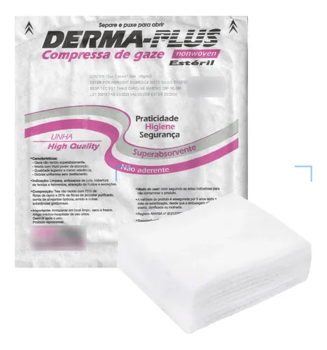 Compressa de Gaze Estéril Derma-Plus 10 Unidades